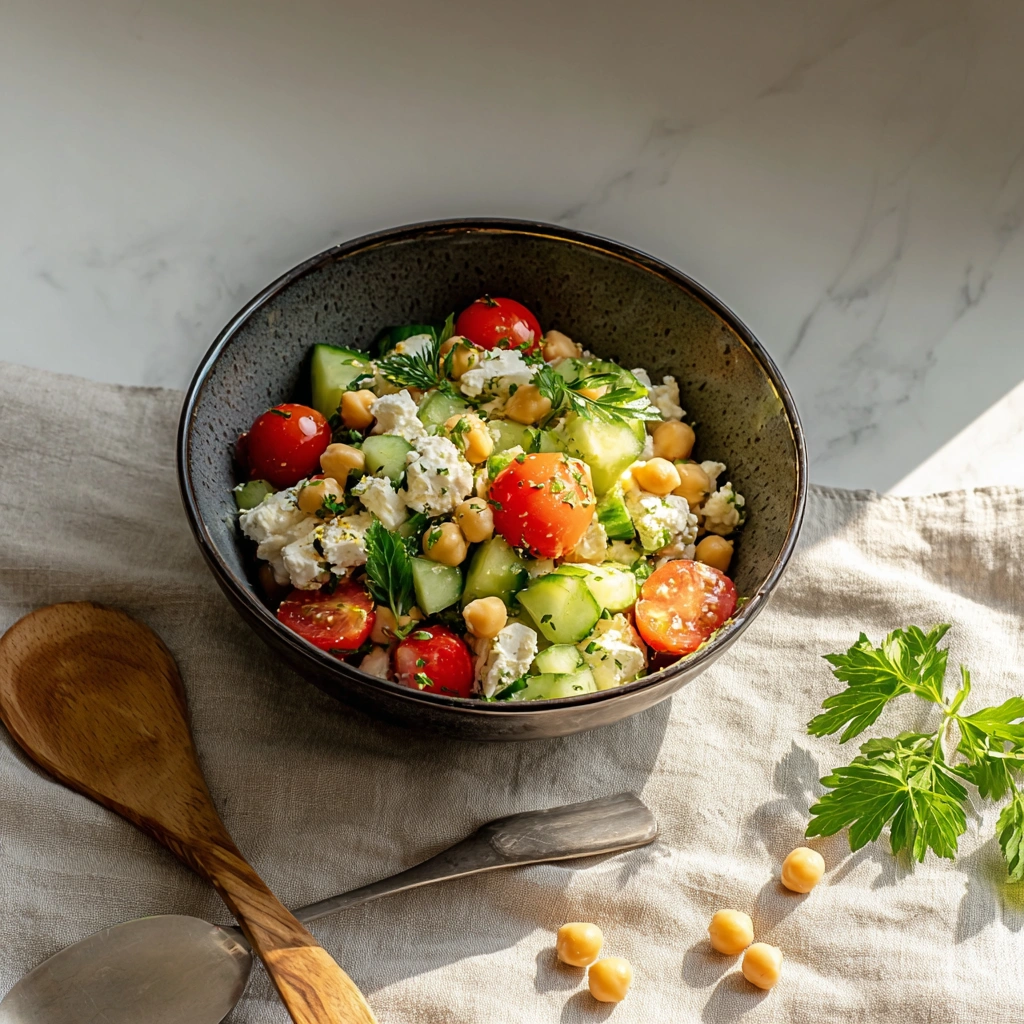 Fresh Cottage Cheese & Chickpeas Salad Recipe - Image 2