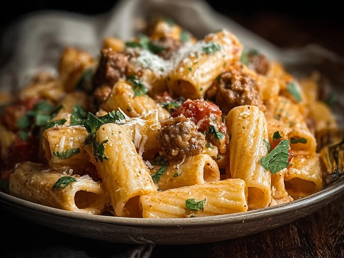 Creamy Beef Sausage Rigatoni: A Weeknight Hug - Image 1