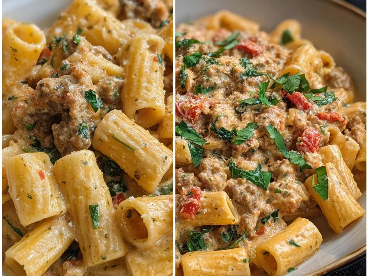 Creamy Beef Sausage Rigatoni Pasta Recipe - Image 2
