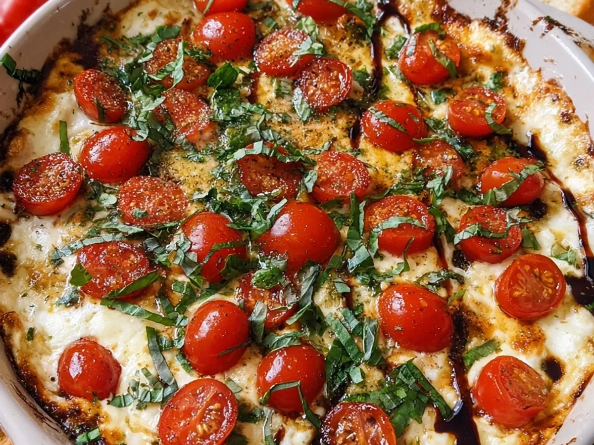 Creamy Cheesy Caprese Dip with Fresh Basil & Tomatoes - Image 1