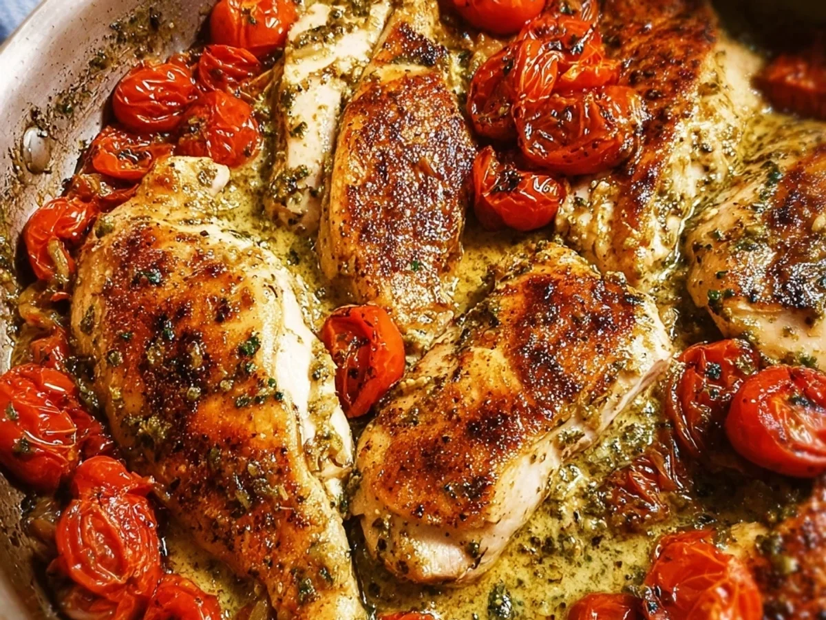 Creamy Pesto Chicken & Roasted Tomatoes Dinner - Image 2