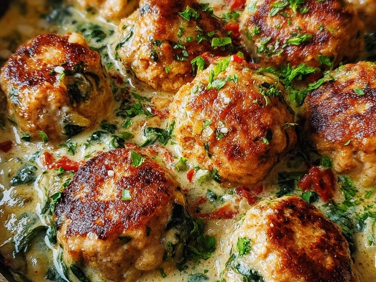 Creamy Spinach Turkey Meatballs: Easy Weeknight Meal - Image 1