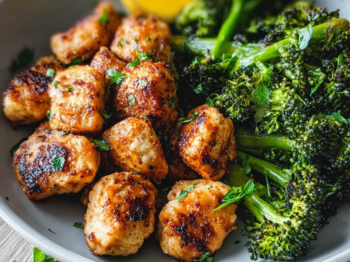 Crispy Air Fryer Chicken Bites & Broccoli Dinner - Image 1