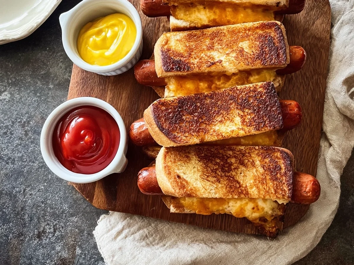 Crispy Air Fryer Grilled Cheese Hot Dogs - Image 1