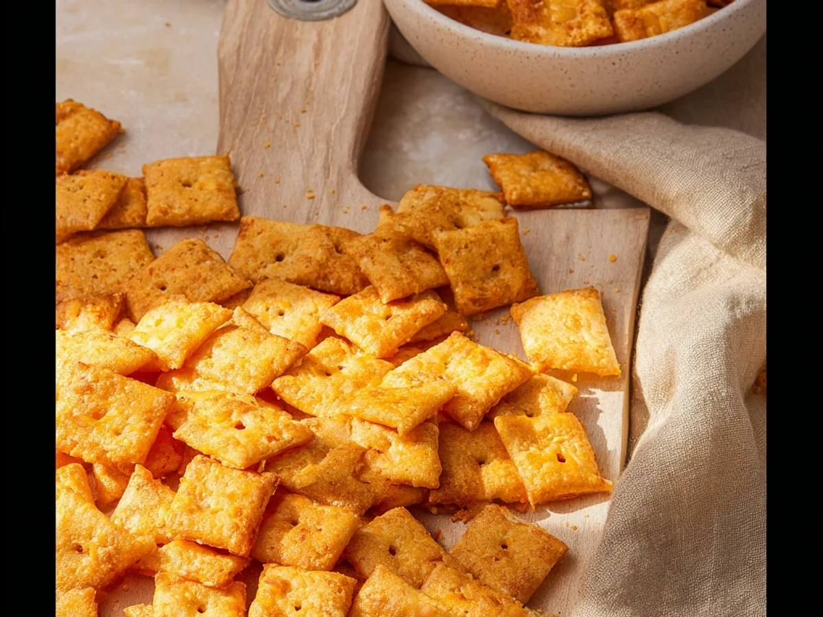 Crispy Homemade Cheez-Its: A Cheesy Snack Recipe - Image 1