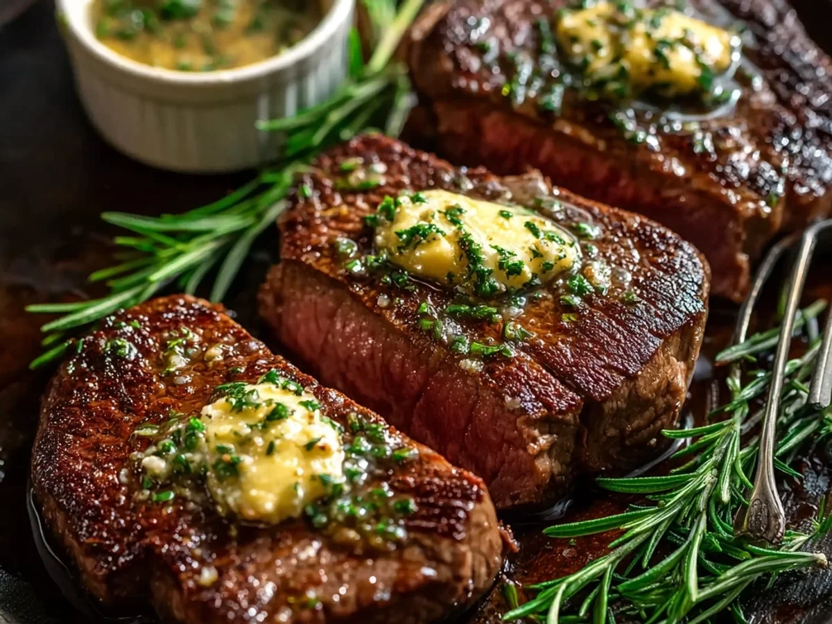 Crispy Pan Seared Steak with Garlic Butter - Image 1