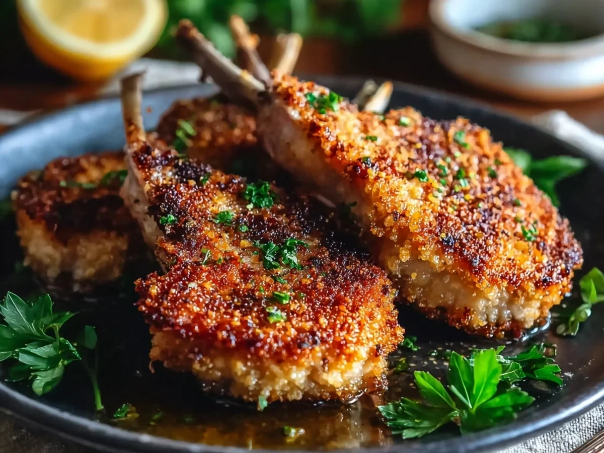 Crispy Parmesan Crusted Lamb Chops Recipe - Image 1
