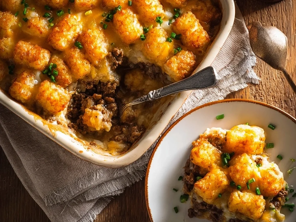 Crispy Tater Tot Casserole with Hearty Ground Beef - Image 1