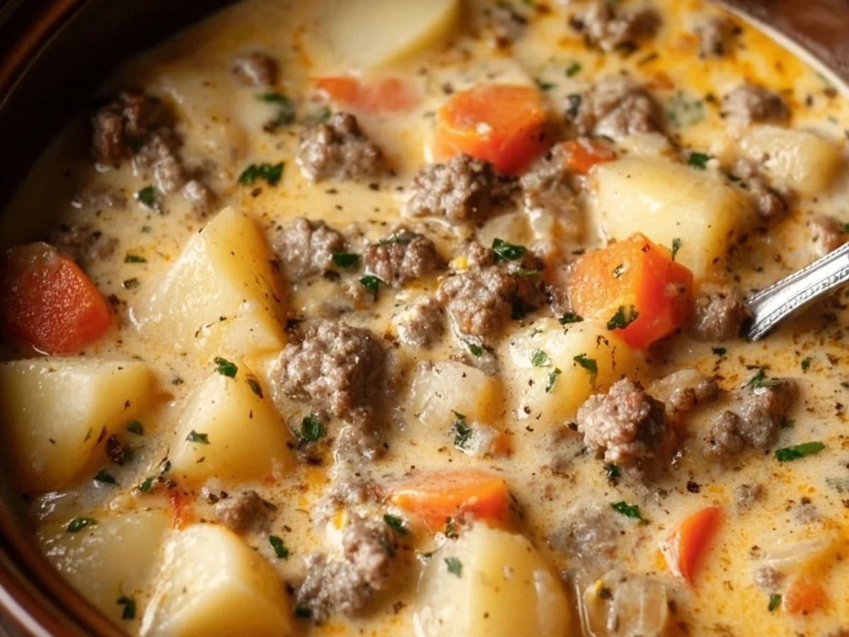 Crockpot Creamy Potato Hamburger Soup - Image 2