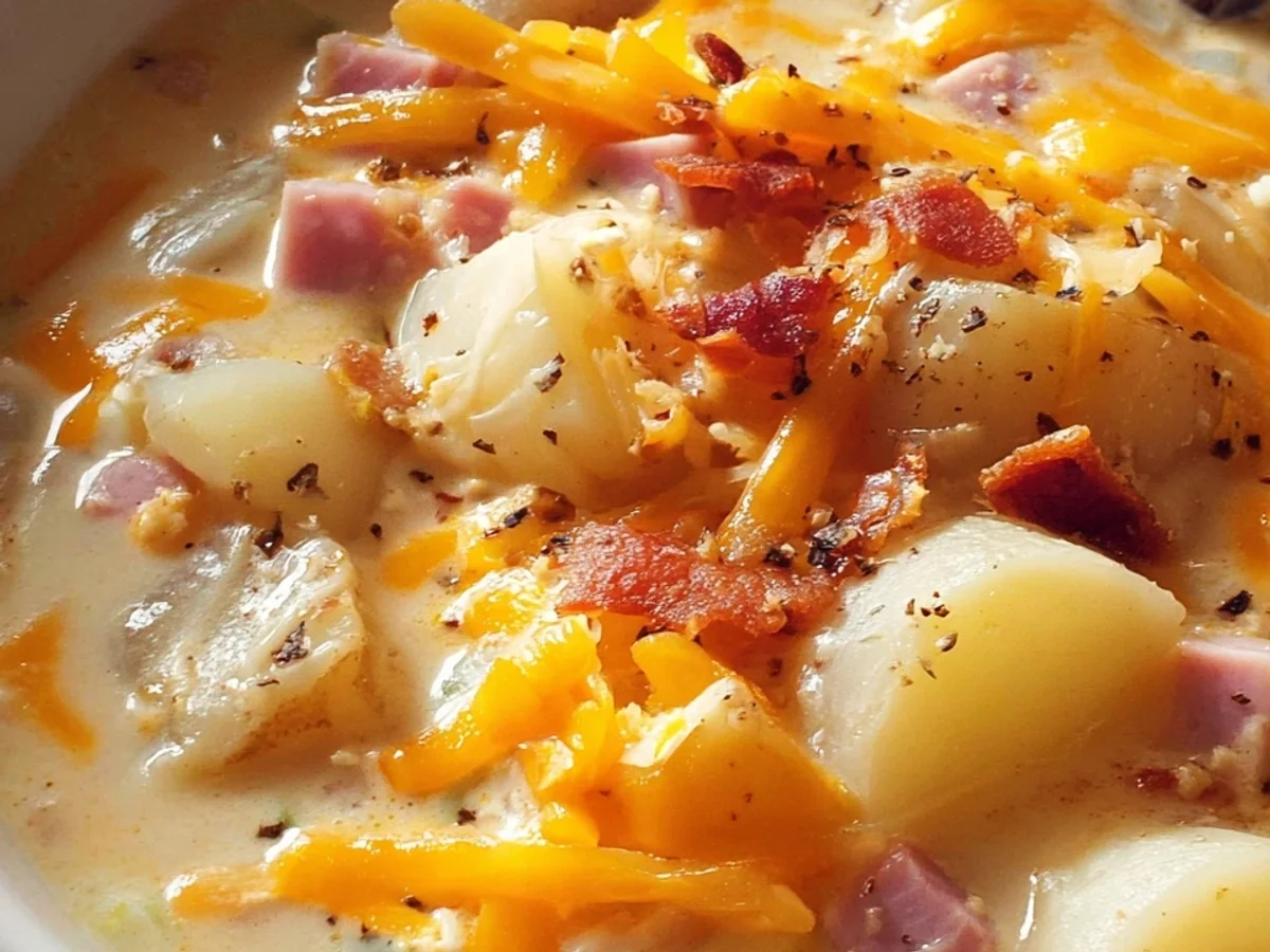 Crockpot Potato Soup with Turkey Ham: Hearty & Creamy - Image 1