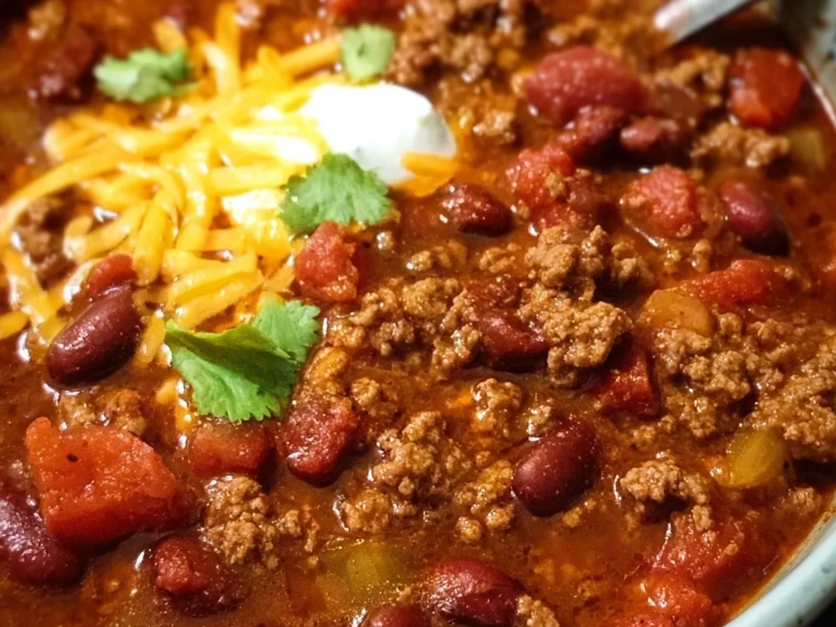 Easy Crockpot Ground Beef Chili with Beans - Image 2