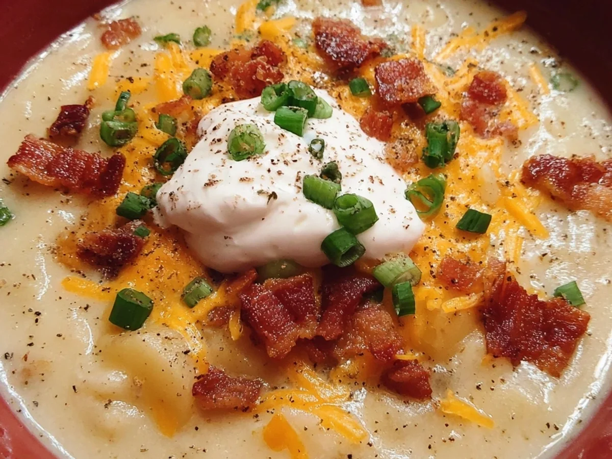 Easy Crockpot Loaded Baked Potato Soup Recipe - Image 1