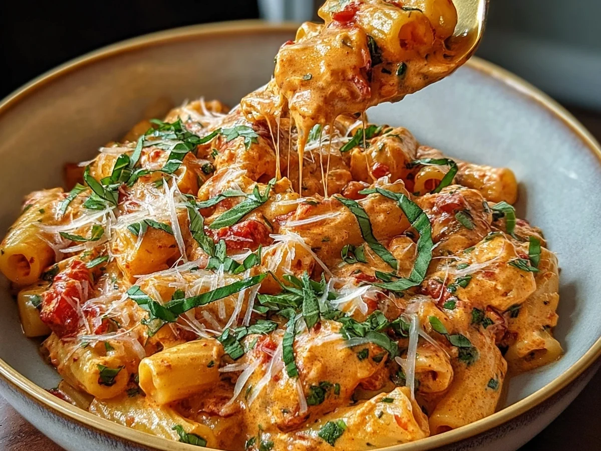 Fast Creamy Tomato Garlic Pasta Dinner - Image 1
