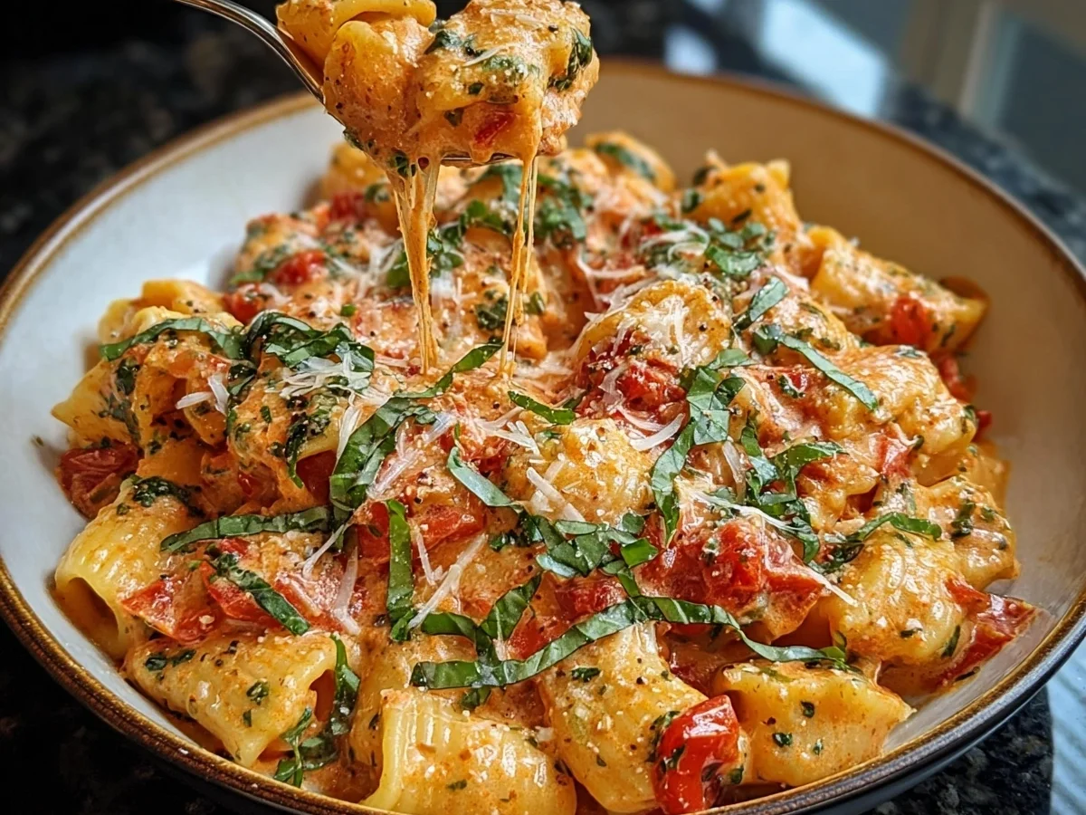 Fast Creamy Tomato Garlic Pasta Dinner - Image 2