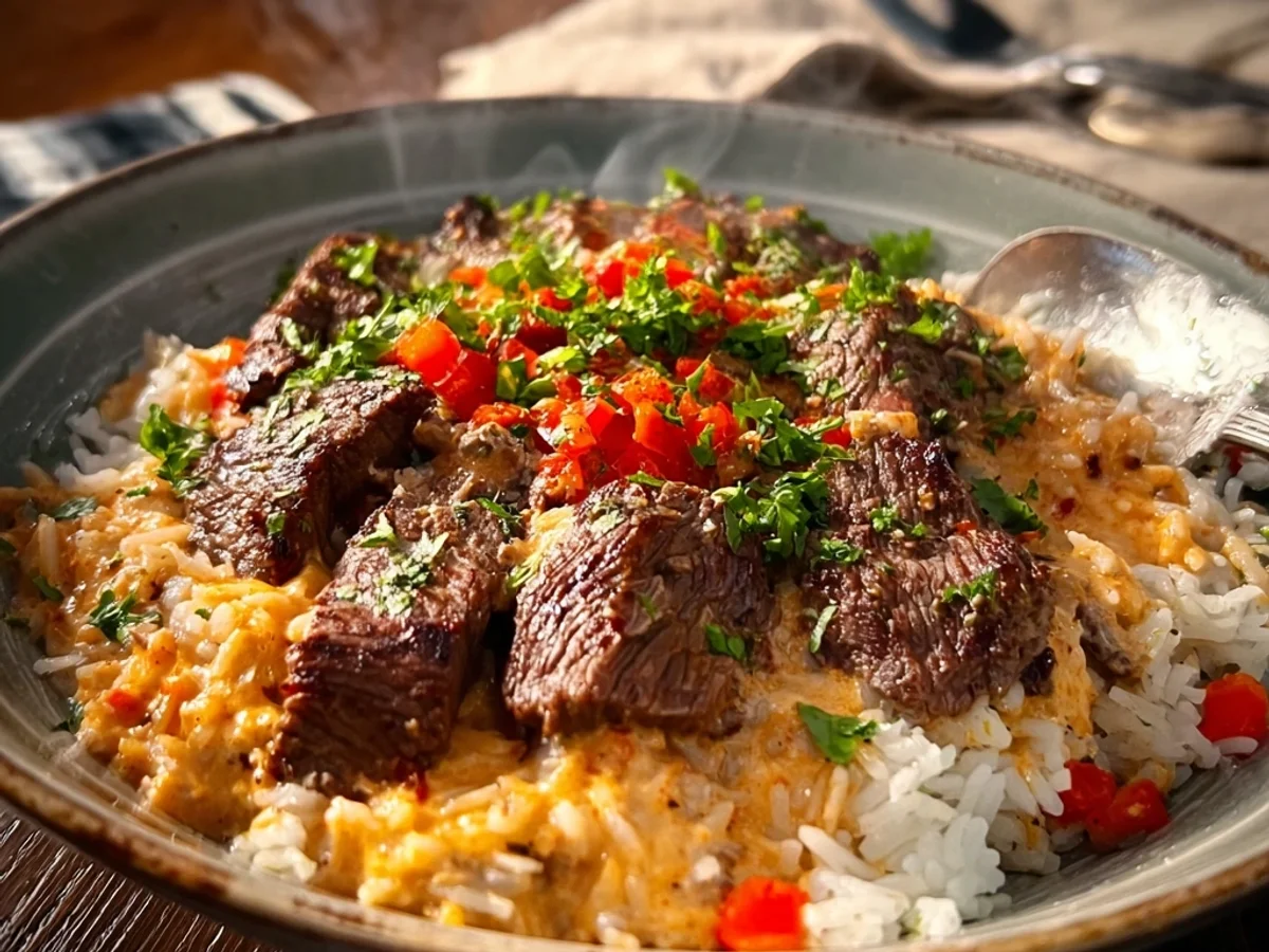Flavorful Steak Queso Rice: A Comforting Weeknight Dinner - Image 1