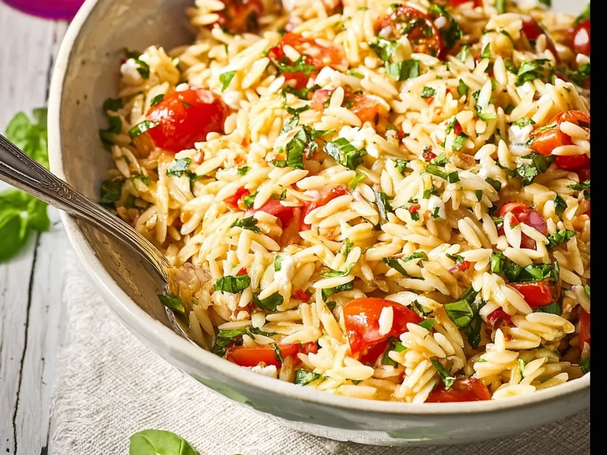 Fresh Bruschetta Orzo Pasta Salad: Sunny Side Dish - Image 2