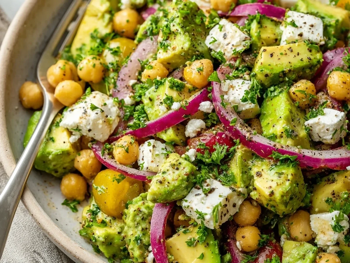Fresh Chickpea Feta Avocado Salad: Tangy & Creamy - Image 2