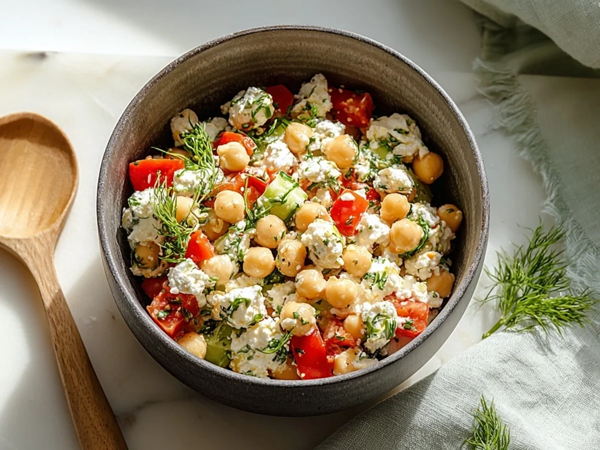 Fresh Cottage Cheese & Chickpeas Salad for Sunny Days - Image 1