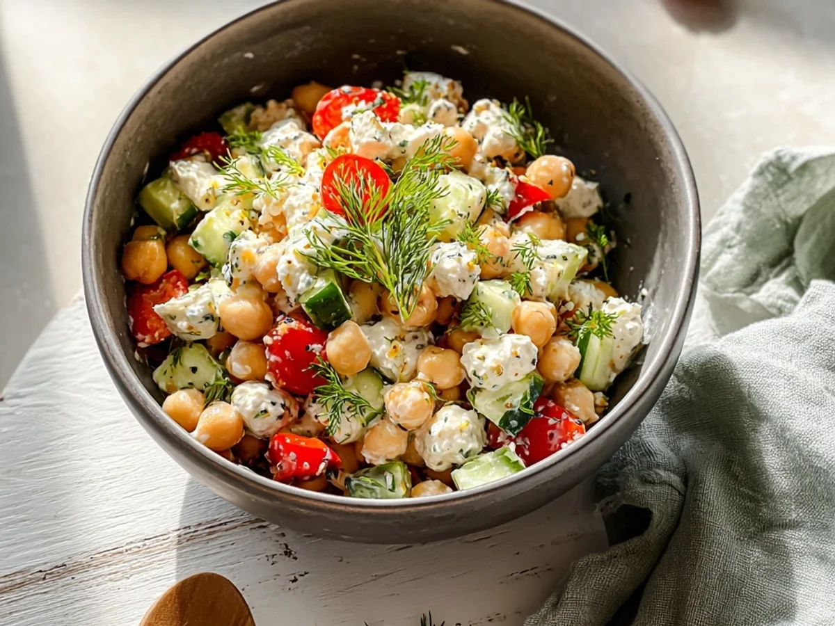 Fresh Cottage Cheese & Chickpeas Salad for Sunny Days - Image 2