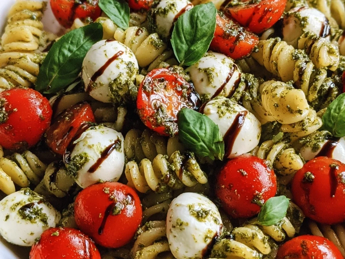 Fresh Pesto Caprese Pasta Salad for Easy Dinners - Image 1