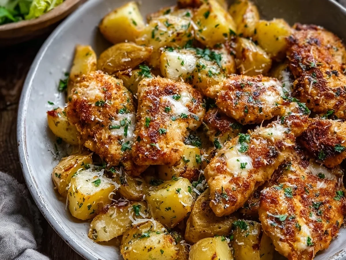Garlic Parmesan Chicken and Potatoes Sheet Pan Recipe - Image 2