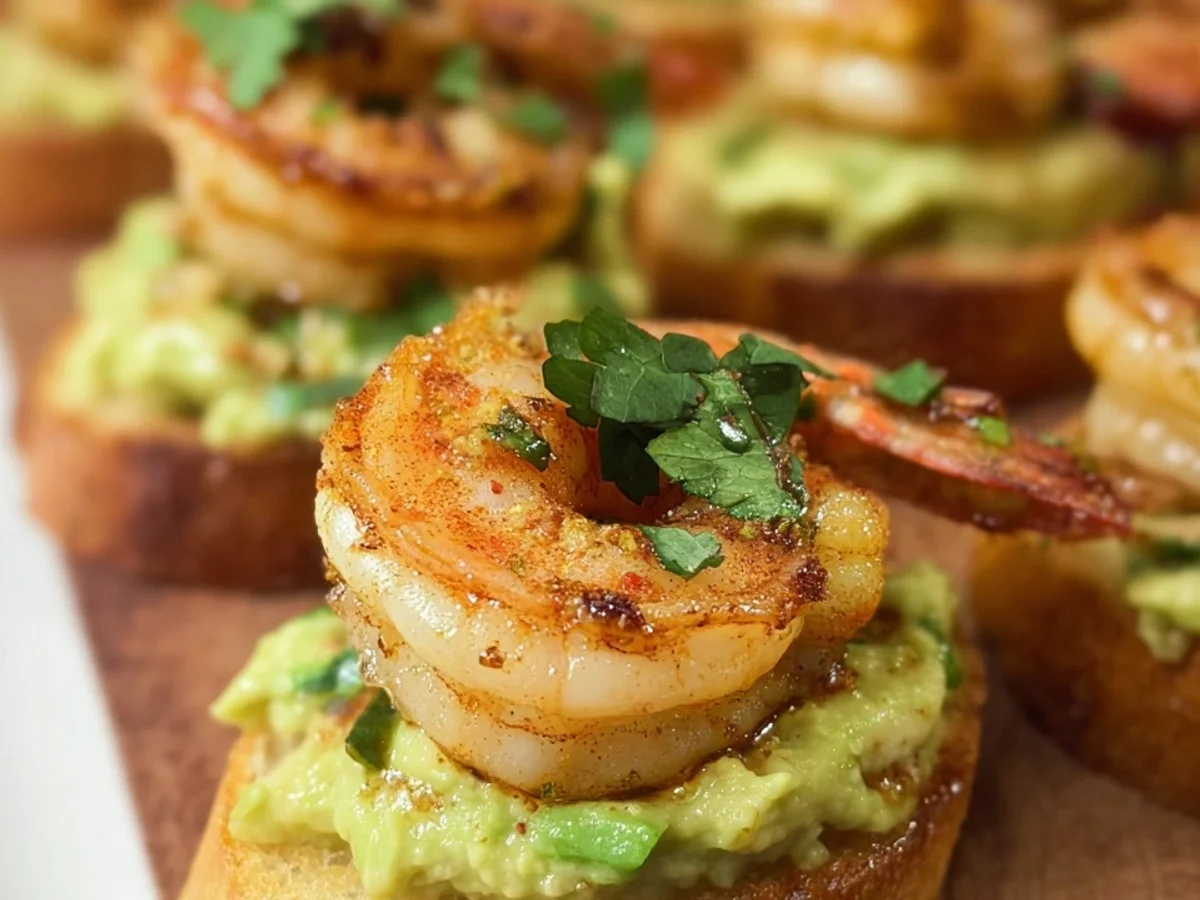 Garlic Shrimp & Avocado Crostini: Quick Bites for Gatherings - Image 1