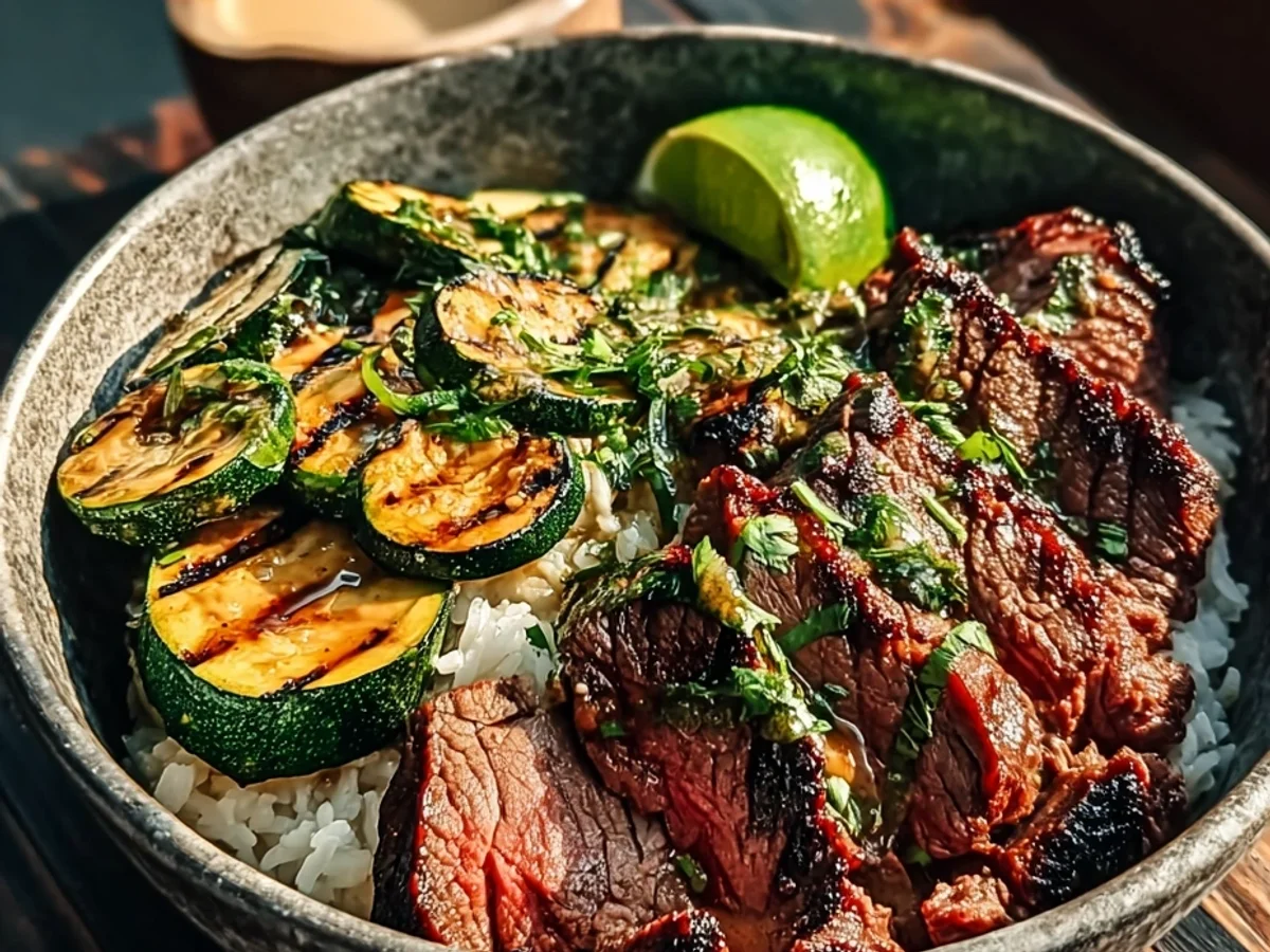Grilled Steak Bowl with Zucchini & Tangy Chimichurri - Image 2