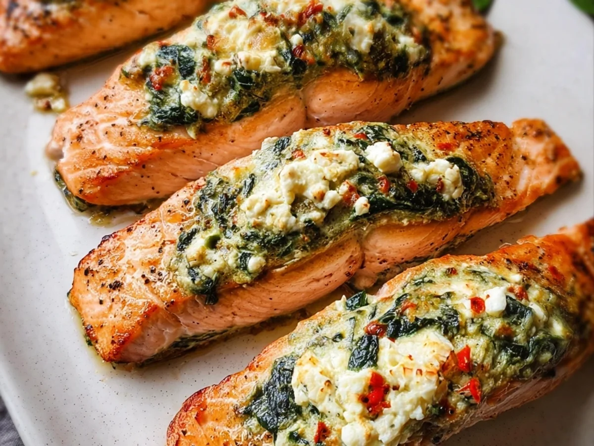 Healthy Stuffed Salmon: Spinach & Feta in 30 Min! - Image 1