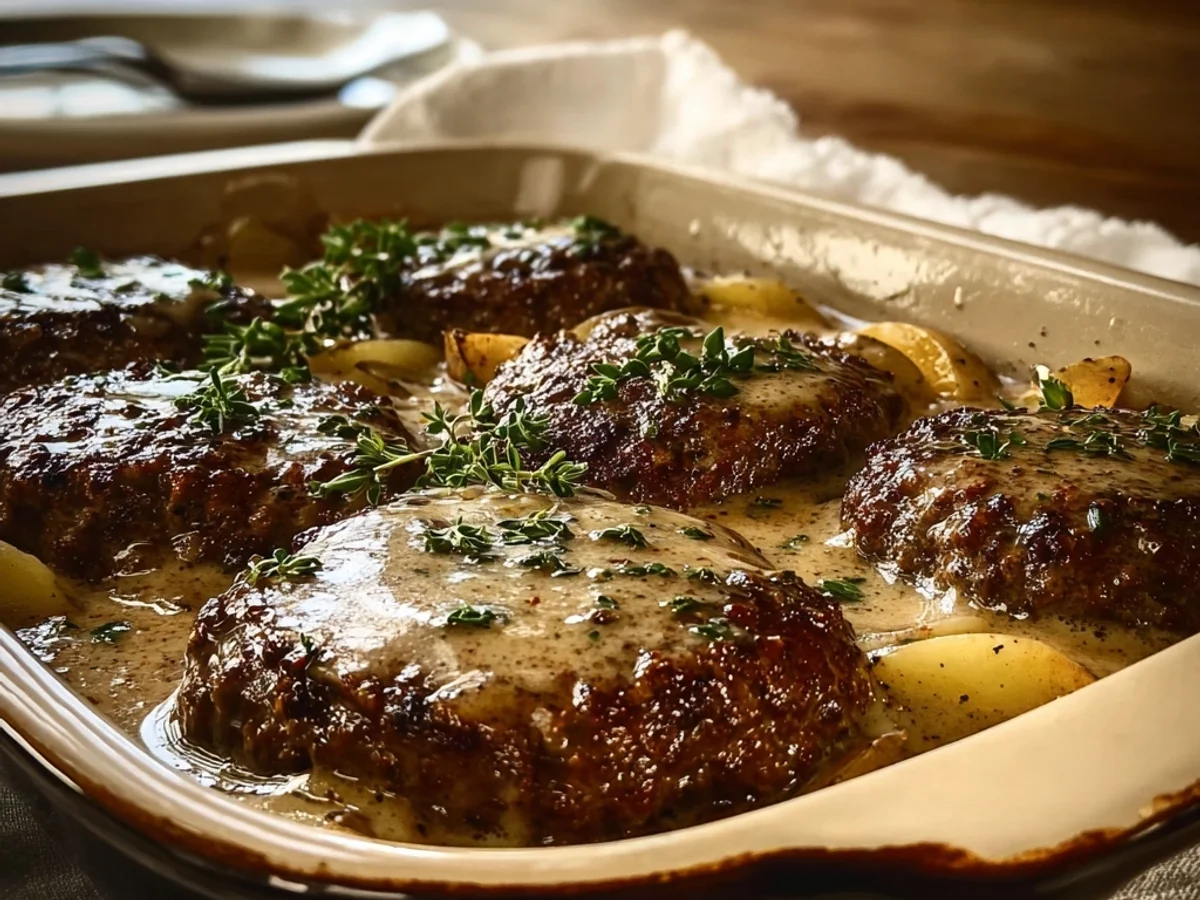 Hearty Amish Hamburger Steak Bake: Easy Weeknight Meal - Image 1