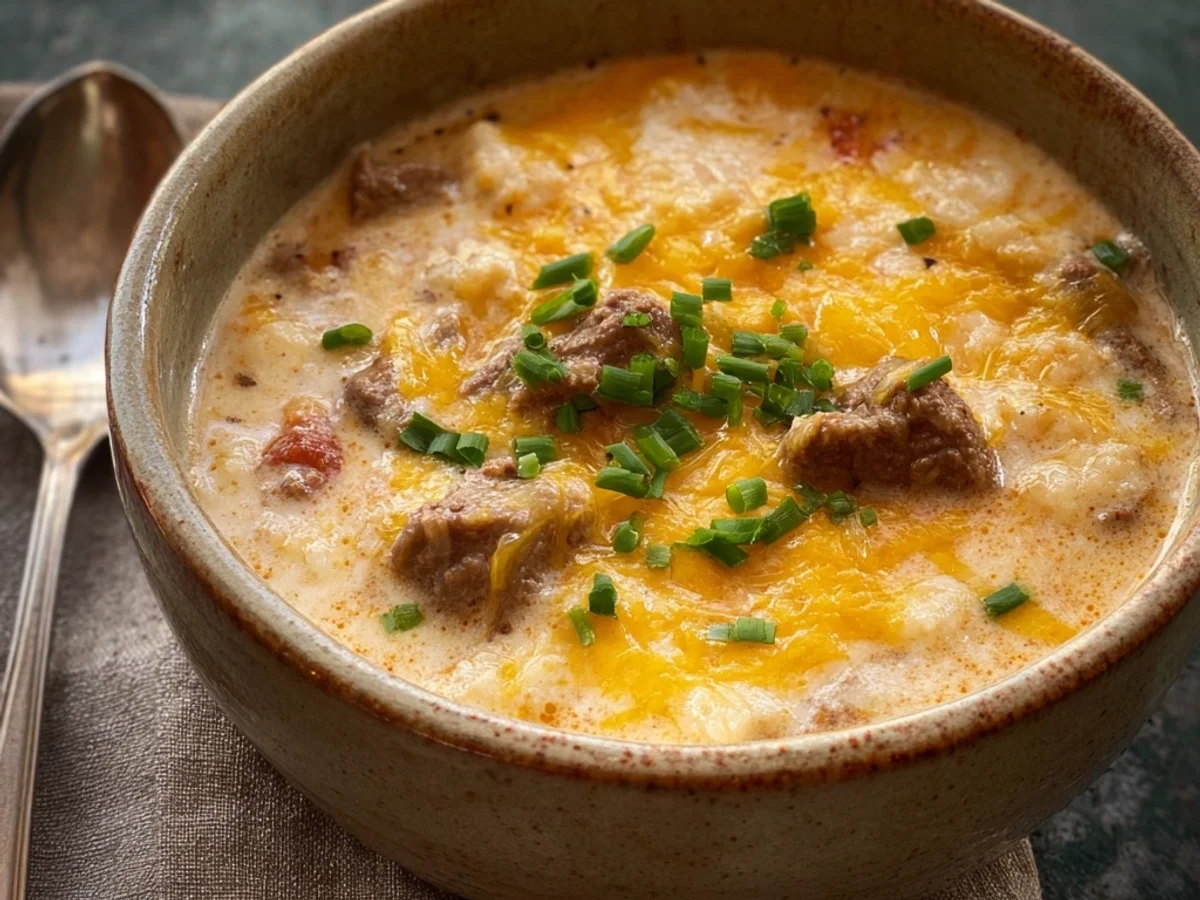 Hearty Cheesy Beef Soup: A Warm & Filling Dinner - Image 2