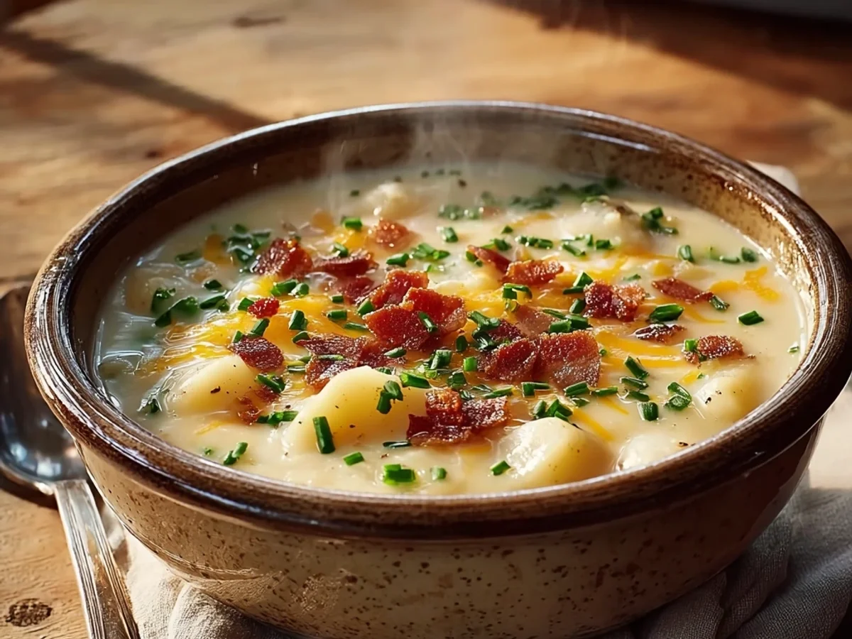 Hearty Cheesy Crock Pot Potato Soup: Slow Cooker Comfort - Image 1