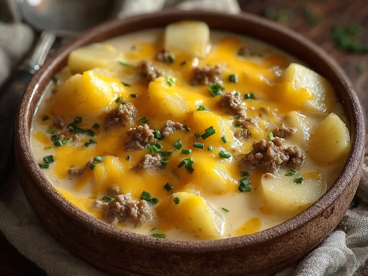 Hearty Cheesy Hamburger Potato Soup for Cold Nights - Image 2