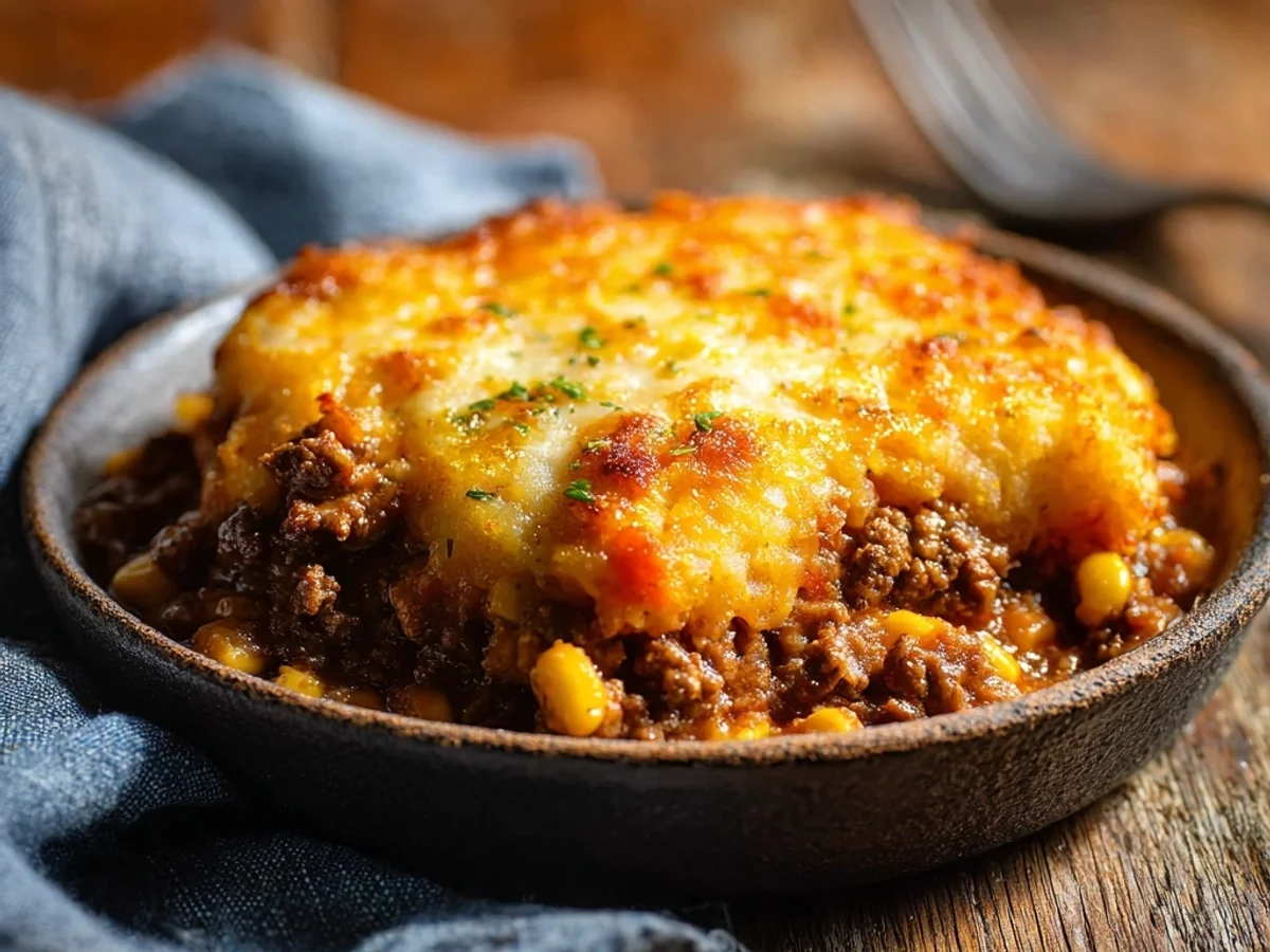 Hearty Cowboy Casserole: Beefy, Cheesy Dinner - Image 1