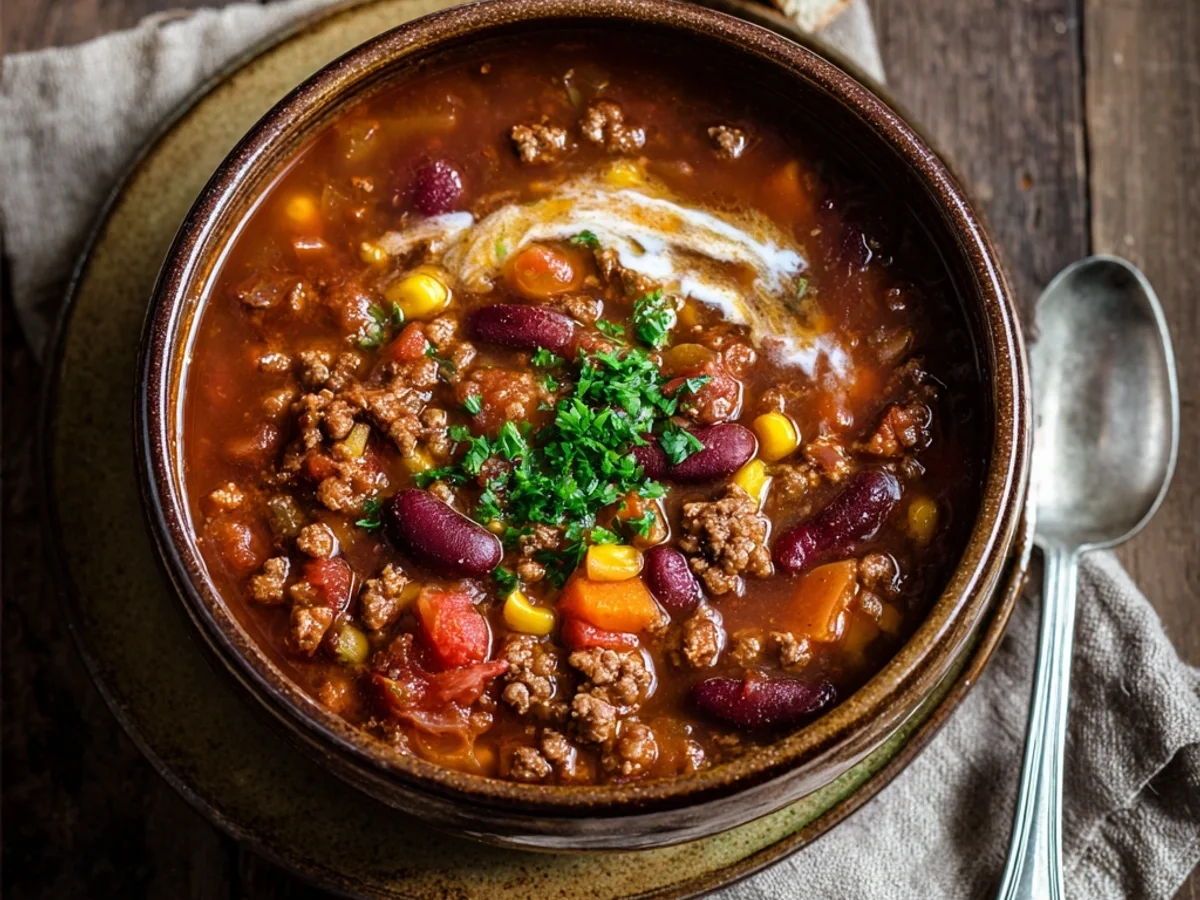 Hearty Crockpot Cowboy Soup: Smoky Beef & Bean Stew - Image 1