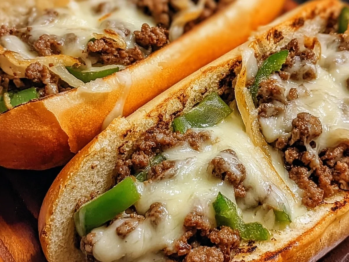 Hearty Ground Beef Philly Cheesesteaks Recipe - Image 1