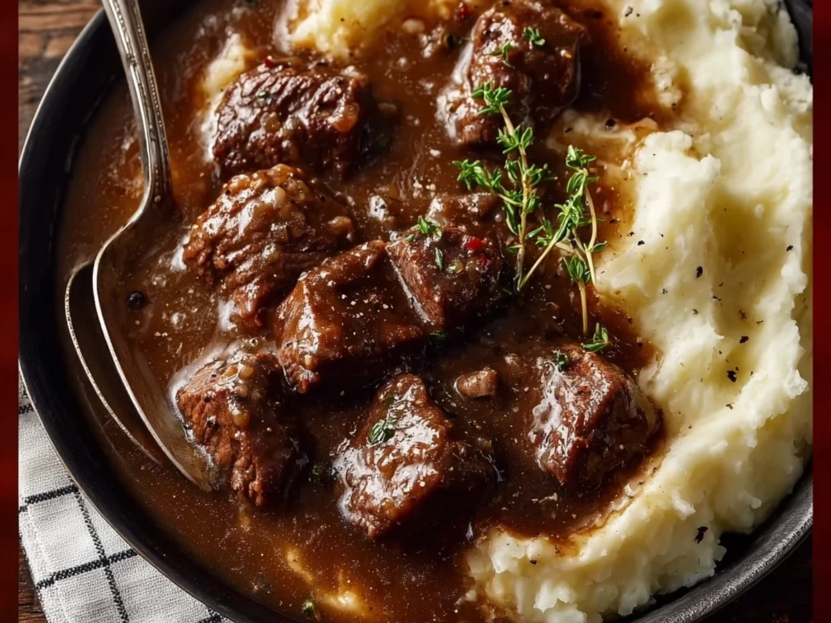 Hearty Sirloin Tips in Gravy: A Family Favorite - Image 1