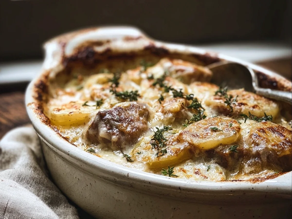 Hearty Smothered Lamb Chop Scalloped Potato Casserole - Image 1