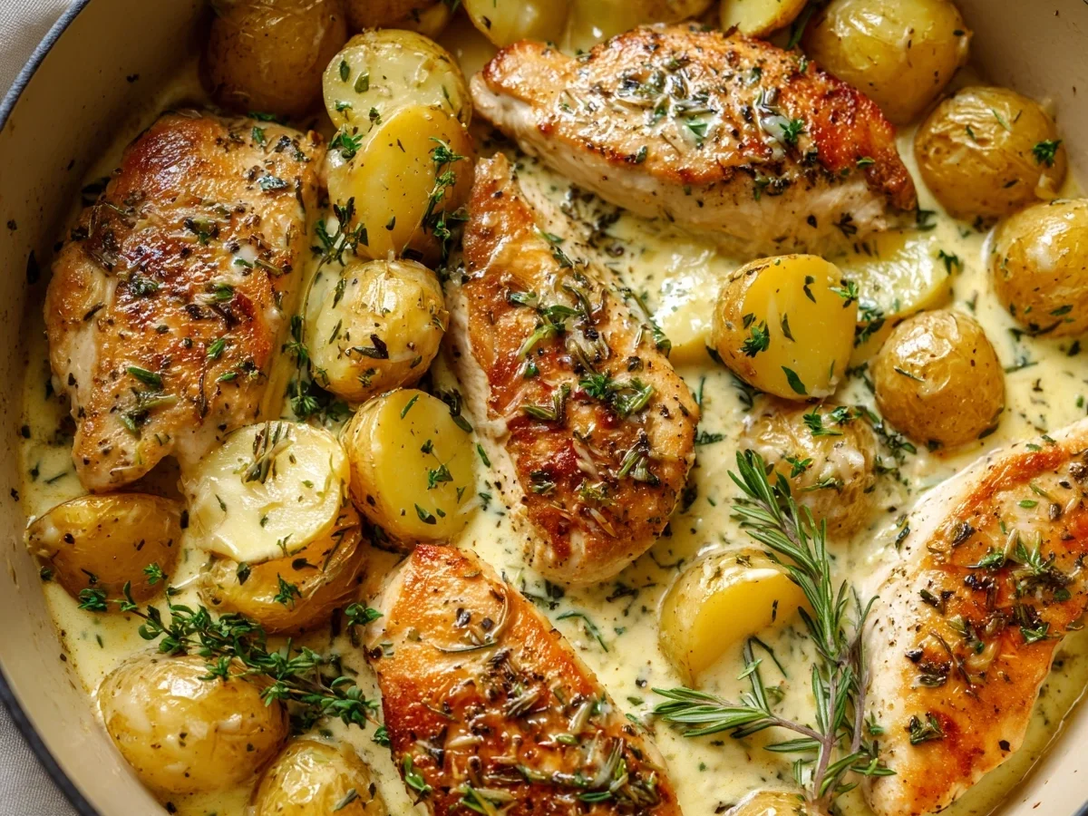 High-Protein Cheesy Garlic Chicken & Potatoes - Image 1
