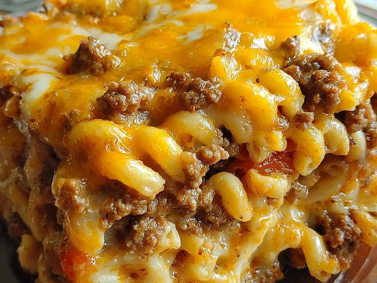 Homestyle Cheesy Hamburger Casserole: Quick Weeknight Dinner - Image 1