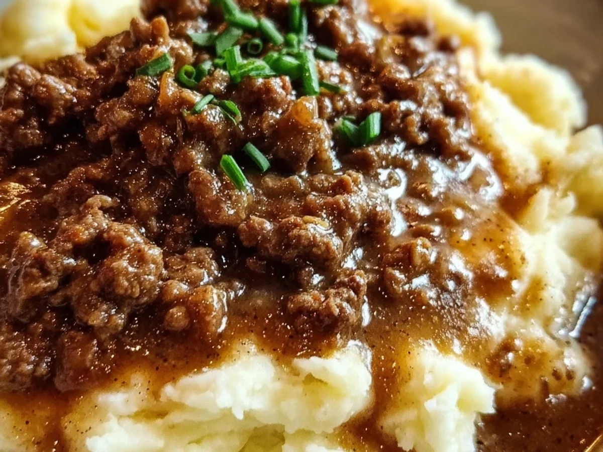 Homestyle Hamburger Gravy Over Mashed Potatoes - Image 2