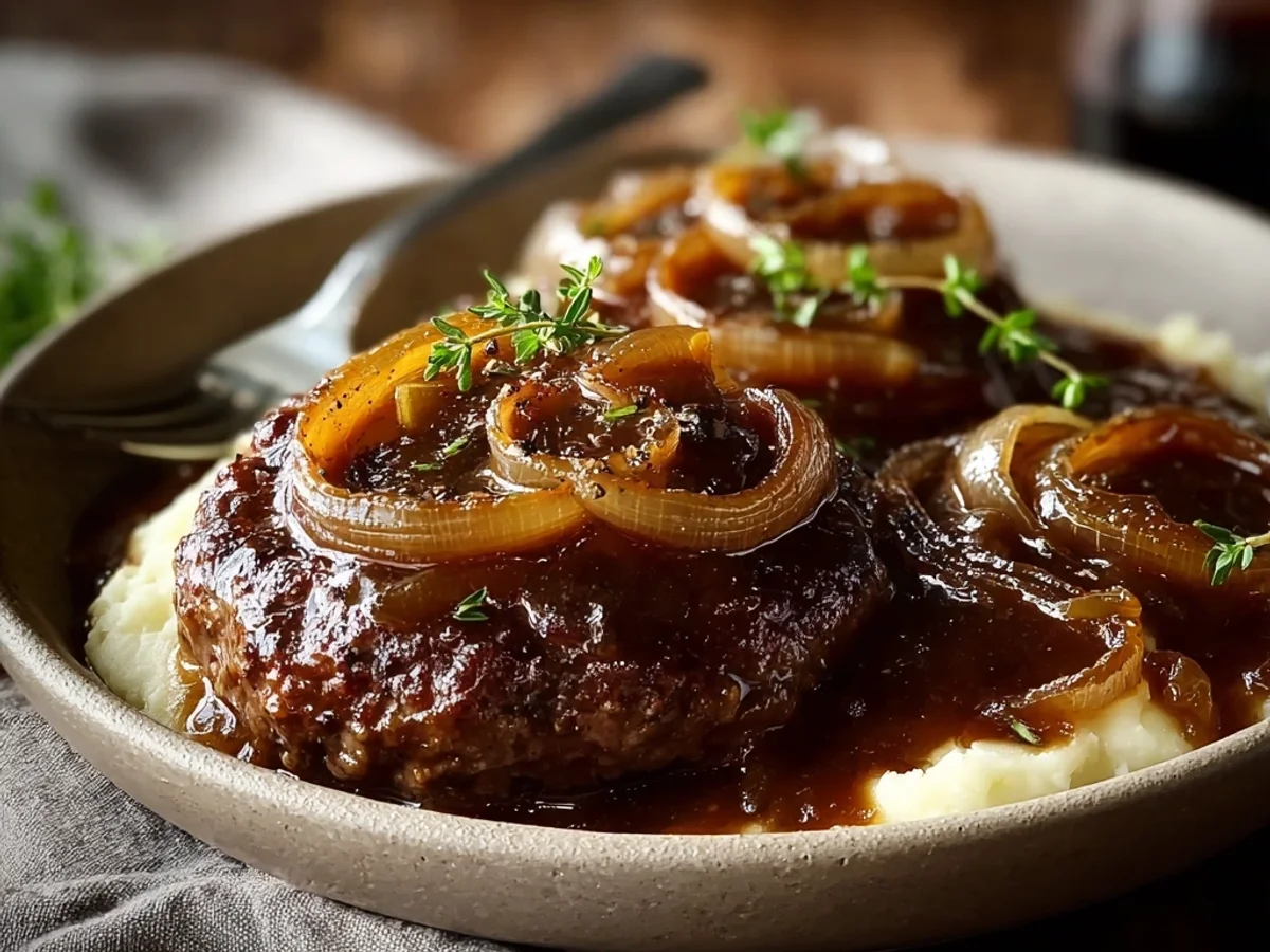 Homestyle Hamburger Steak with Onions and Gravy - Image 2