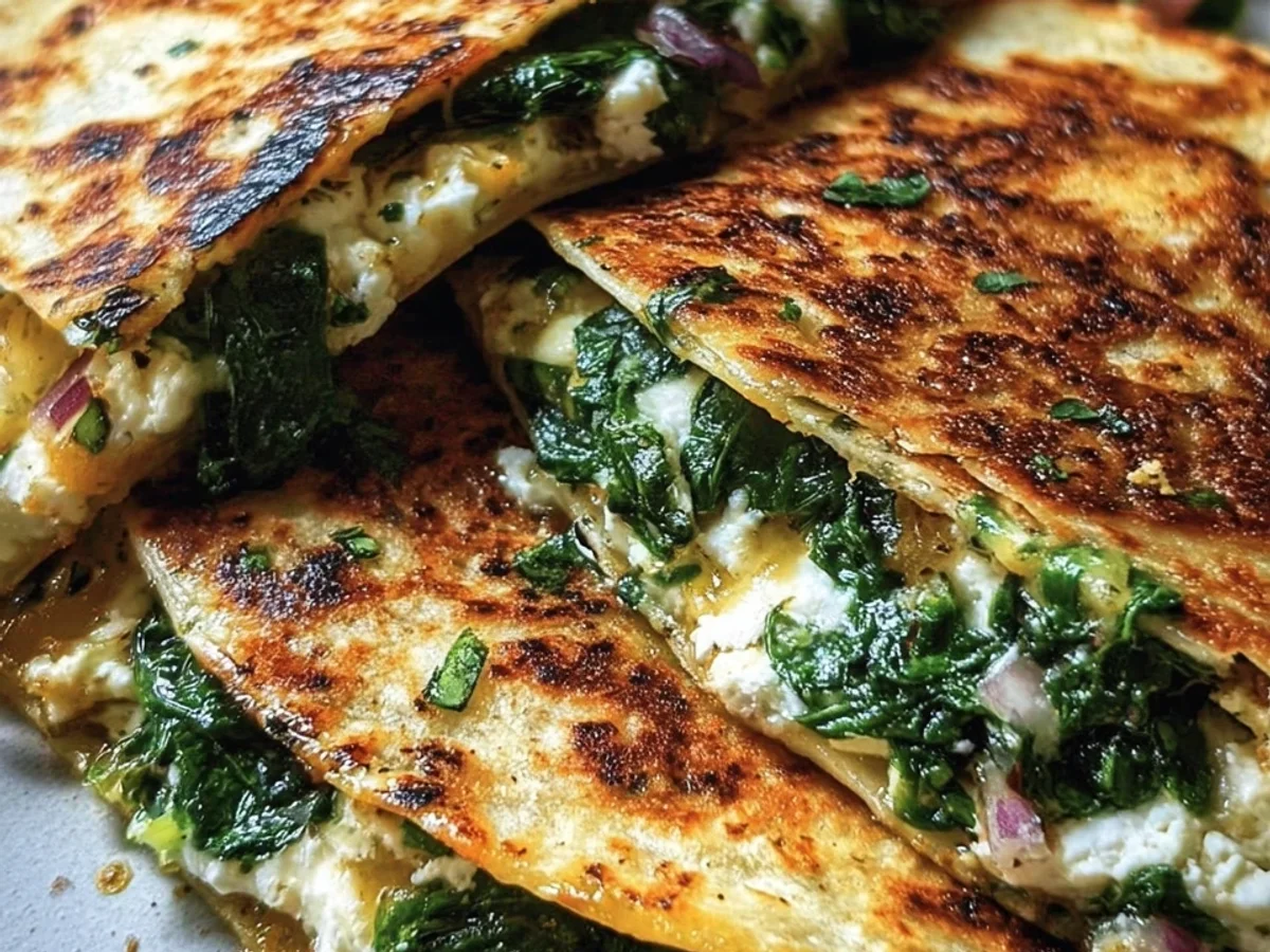 Mediterranean Quesadillas with Spinach, Feta & Mozzarella - Image 2