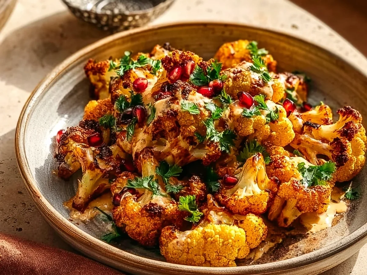 Moroccan Cauliflower with Tahini Honey: Roasted Delight - Image 1