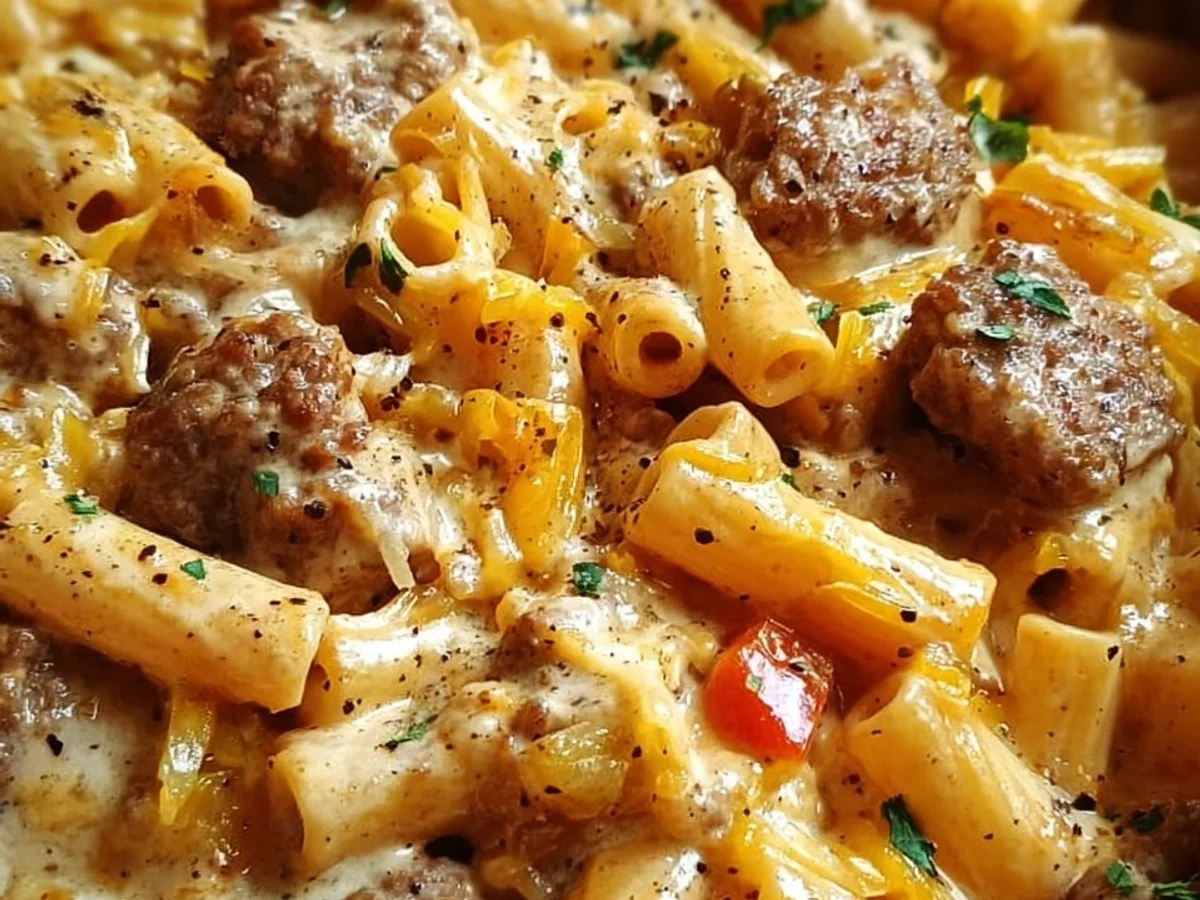 One Pot Creamy Cajun Beef Sausage Pasta - Image 1