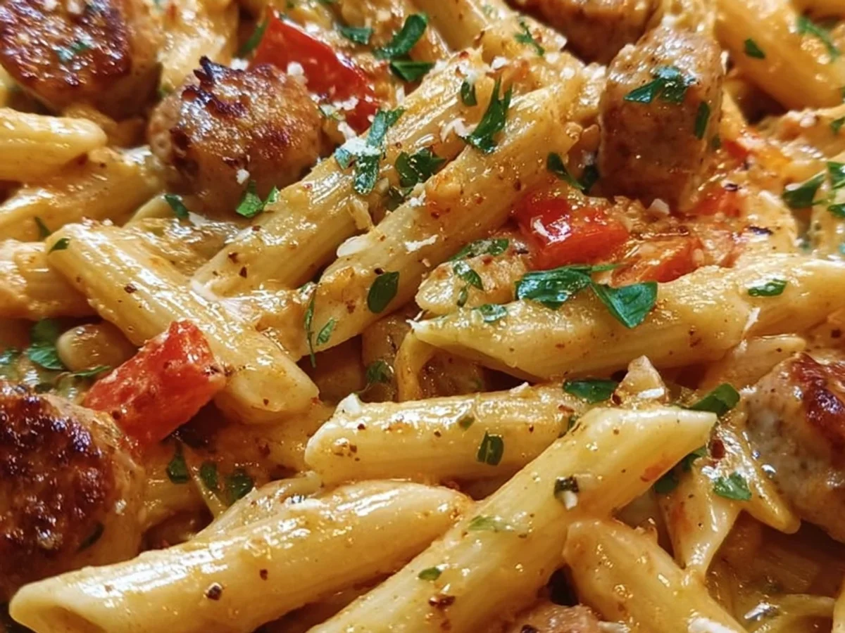 One-Pot Creamy Spicy Cajun Turkey Sausage Pasta - Image 1