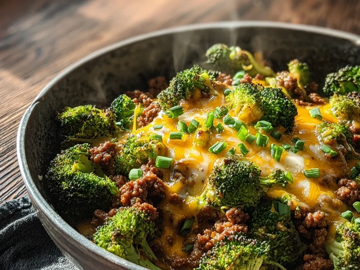 Quick Keto Hamburger Broccoli Skillet for Dinner - Image 1