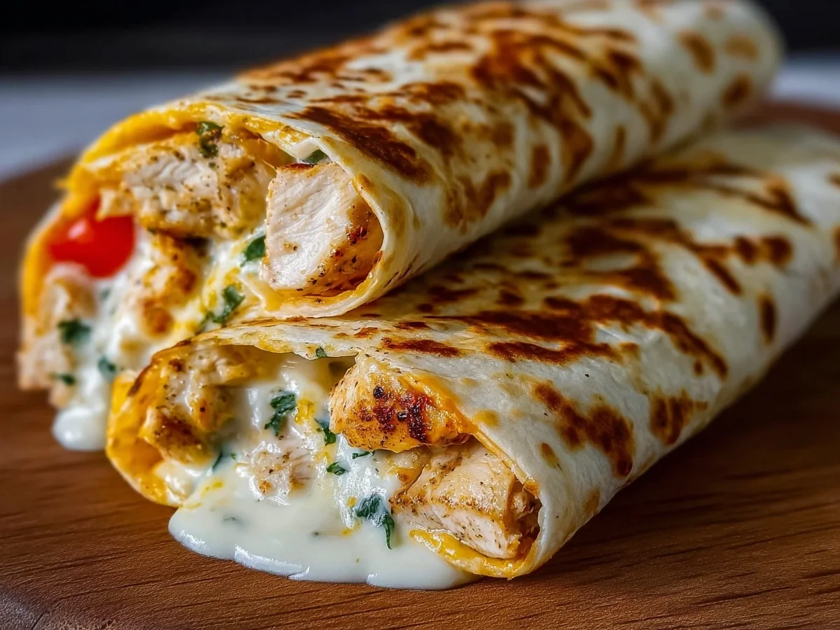 Quick Low Carb Cheesy Garlic Chicken Wraps - Image 2
