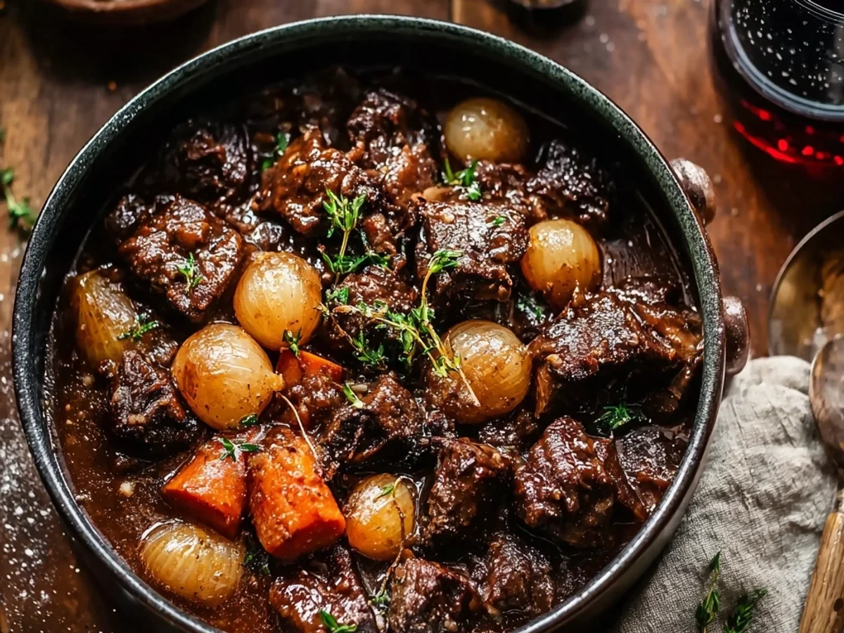 Rustic Beef Bourguignon: A French Countryside Stew - Image 1