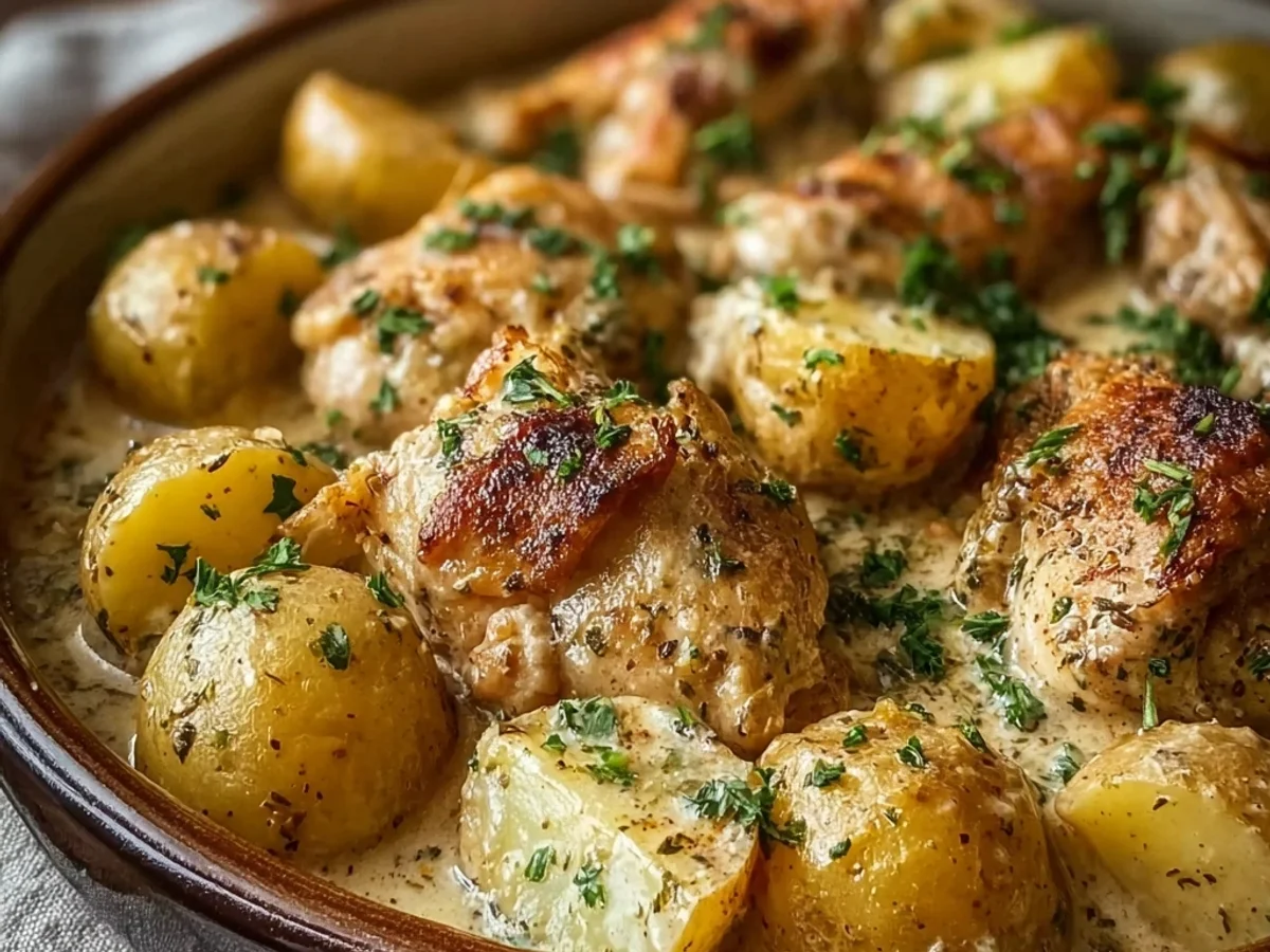 Rustic Garlic Parmesan Chicken & Potatoes Crockpot - Image 1