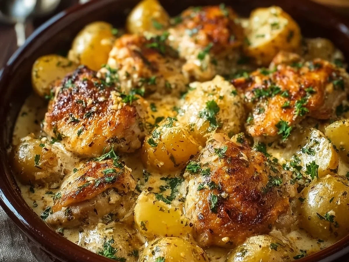 Rustic Garlic Parmesan Chicken & Potatoes Crockpot - Image 2